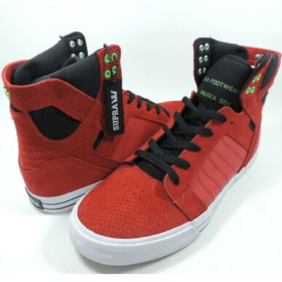 Supra SKYTOP Mens Shoes Red Black - Picture 7 of 8